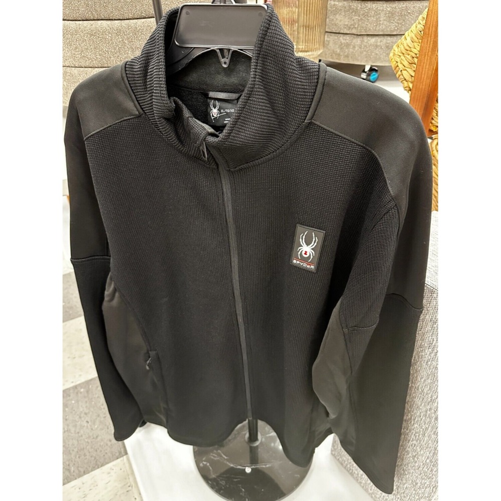 Spyder Men's Jacket Large Long Sleeve Black Full Zip Logo‎ $129 NEW